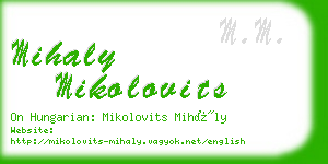 mihaly mikolovits business card